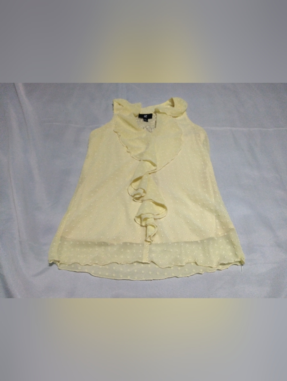 Iz Byer Light Yellow Ruffled Sleeveless Camisole